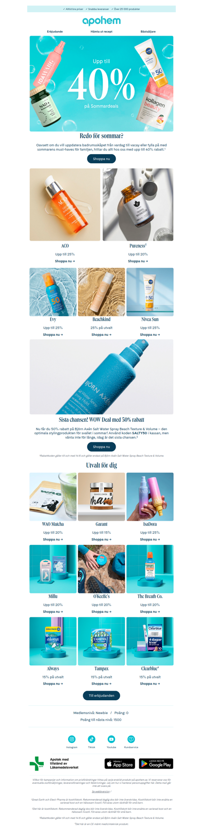 Sommardeals – upp till 40% rabatt ☀️
