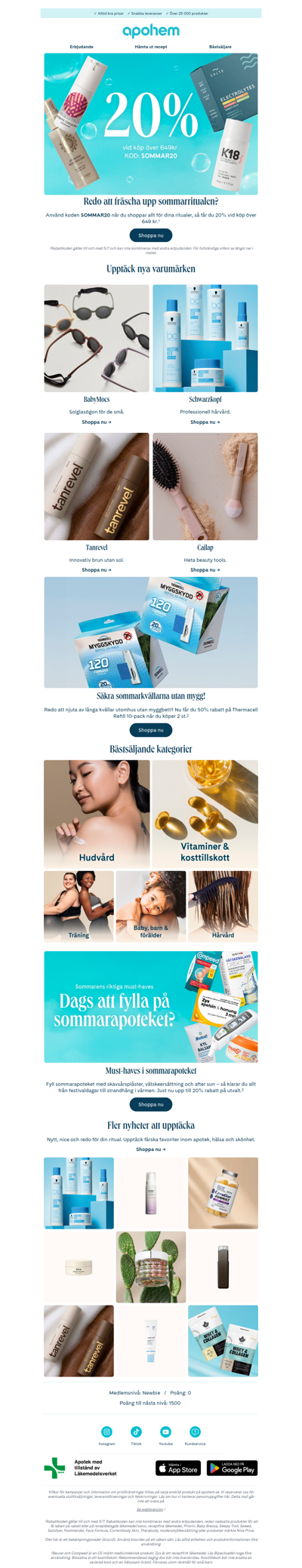Få 20% vid köp över 649 kr 😍