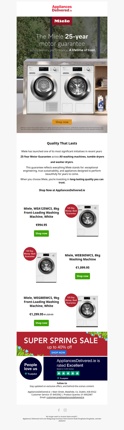 Built to Last: Discover Miele’s 25-Year Motor Guarantee