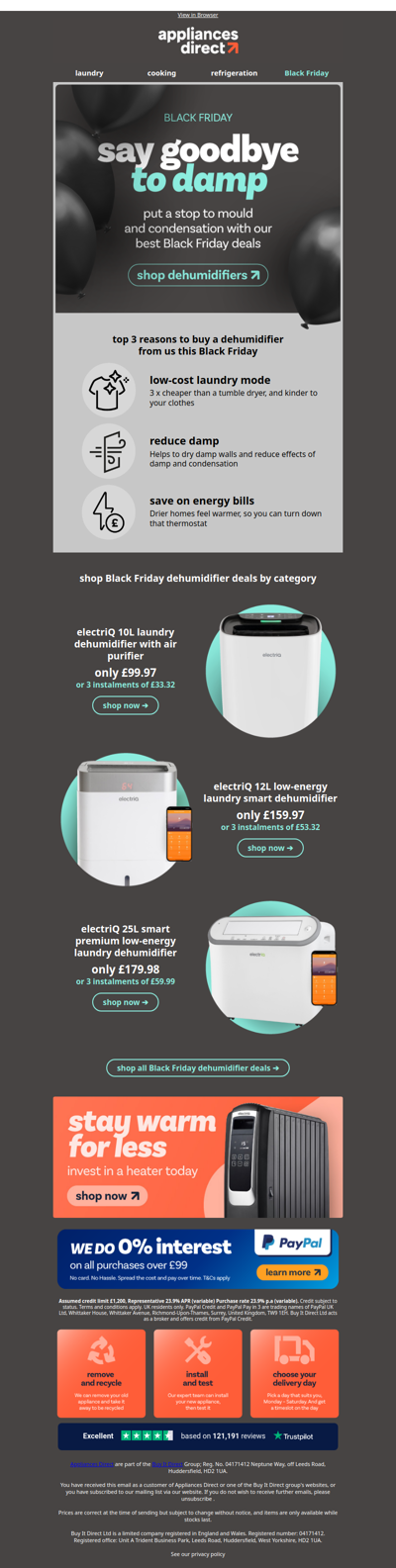 Black Friday | Huge savings on Dehumidifiers