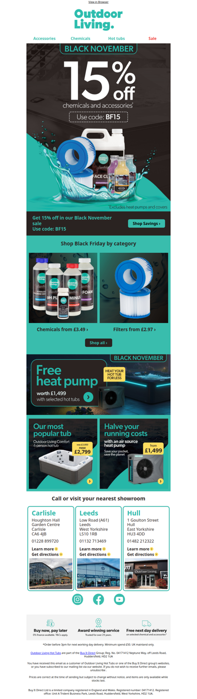 15% off chemicals and accessories