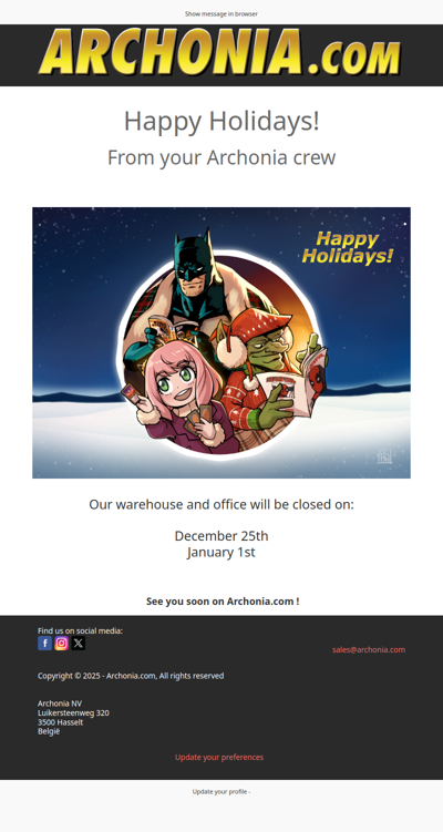 Happy Holidays from your Archonia crew