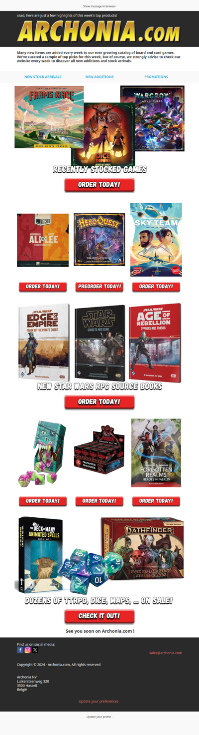 🎲 SECURE YOURS: Star Wars RPG Pre-orders + Fresh Games In Stock!
