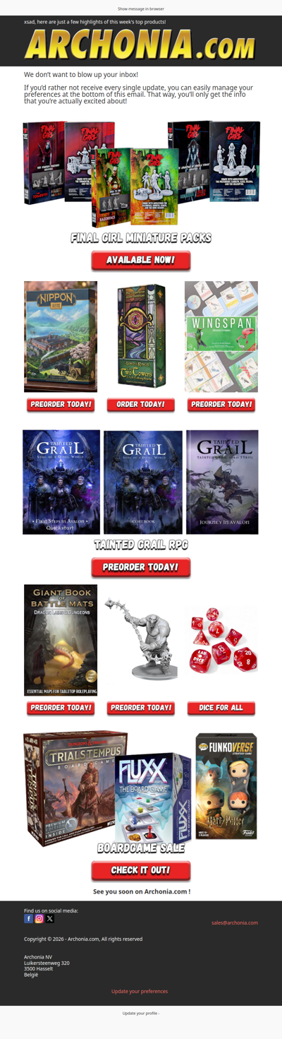 Final Girl Miniature Packs & Tainted Grail RPG