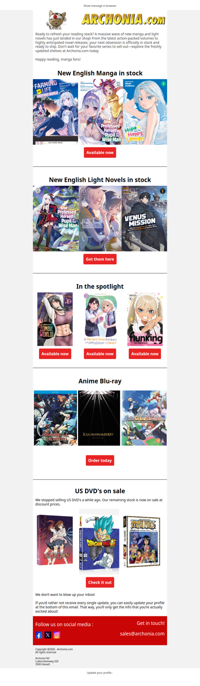 Discover the latest manga volumes and light novels