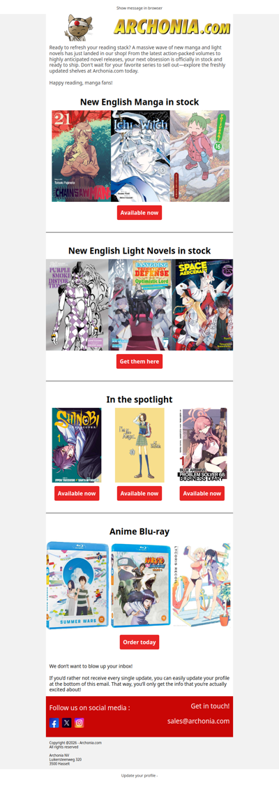Discover the latest manga volumes and light novels