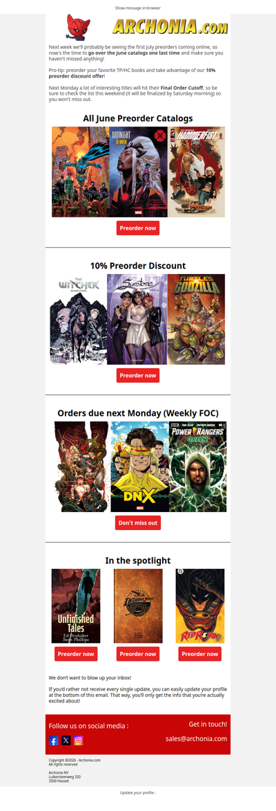 Last call: June Preorder Catalogs