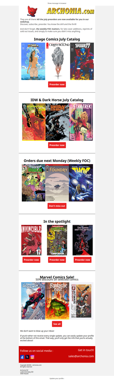 It's July! That means new comics preorder catalogs!