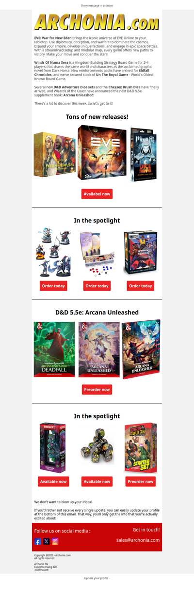 EVE War For New Eden, Winds Of Numa Sera, D&D Adventure Dice, Chessex Brush Dice, Eldfall Chronicles, ...