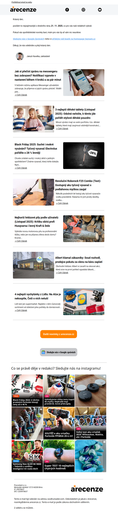 Novinky pro spotřebitele - 21. 11. 2025 - Slevy, testy a další články