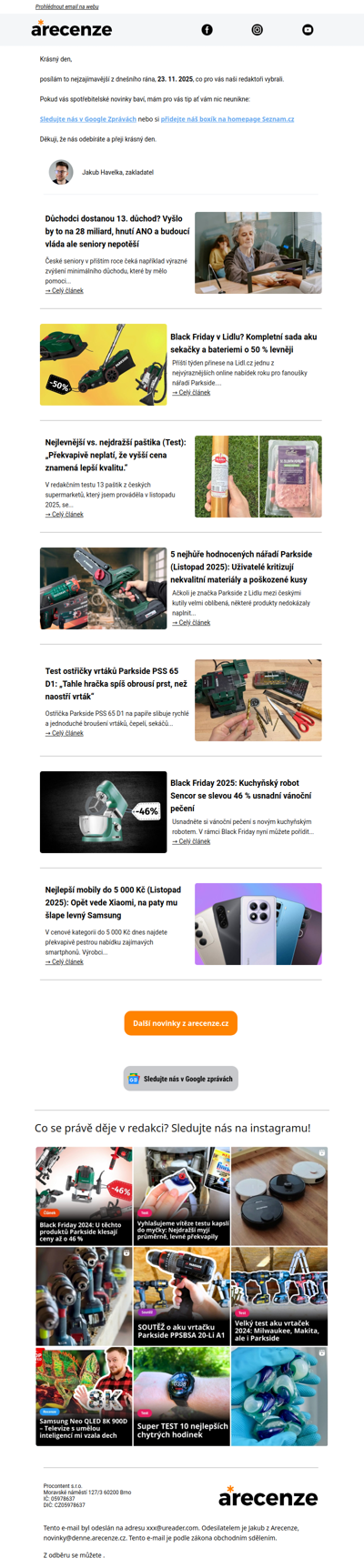 Novinky pro spotřebitele - 23. 11. 2025 - Slevy, testy a další články