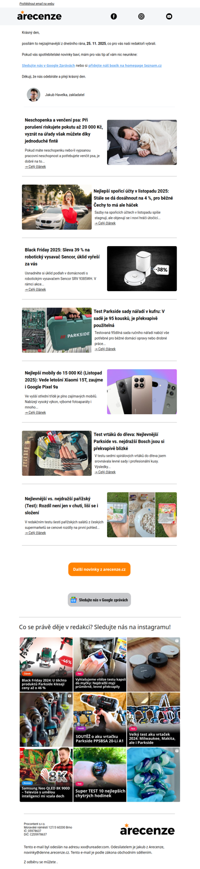 Novinky pro spotřebitele - 25. 11. 2025 - Slevy, testy a další články