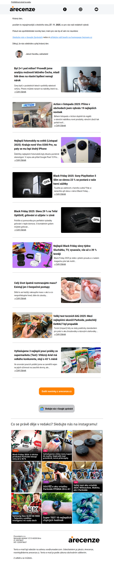 Novinky pro spotřebitele - 27. 11. 2025 - Slevy, testy a další články