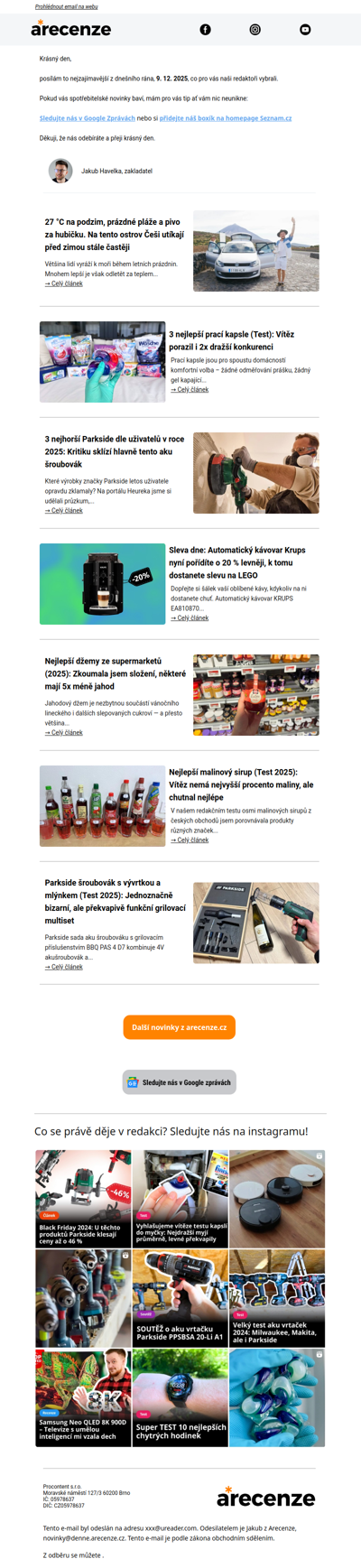 Novinky pro spotřebitele - 9. 12. 2025 - Slevy, testy a další články