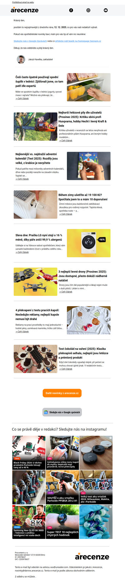 Novinky pro spotřebitele - 12. 12. 2025 - Slevy, testy a další články