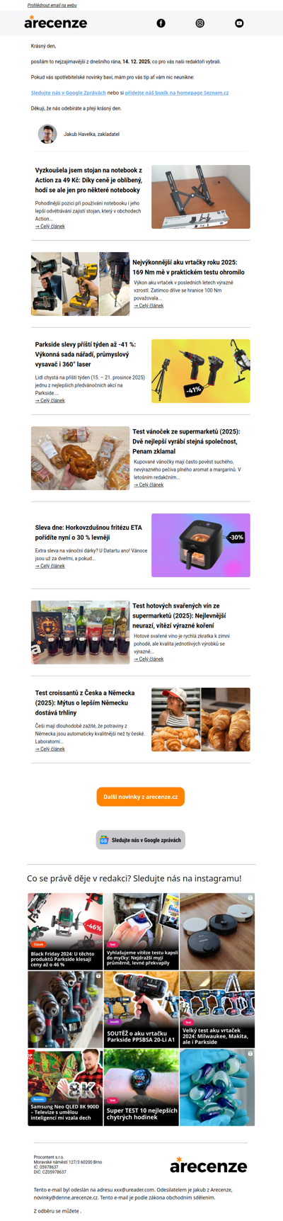 Novinky pro spotřebitele - 14. 12. 2025 - Slevy, testy a další články
