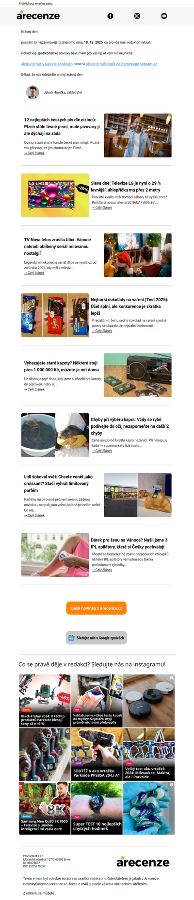 Novinky pro spotřebitele - 18. 12. 2025 - Slevy, testy a další články