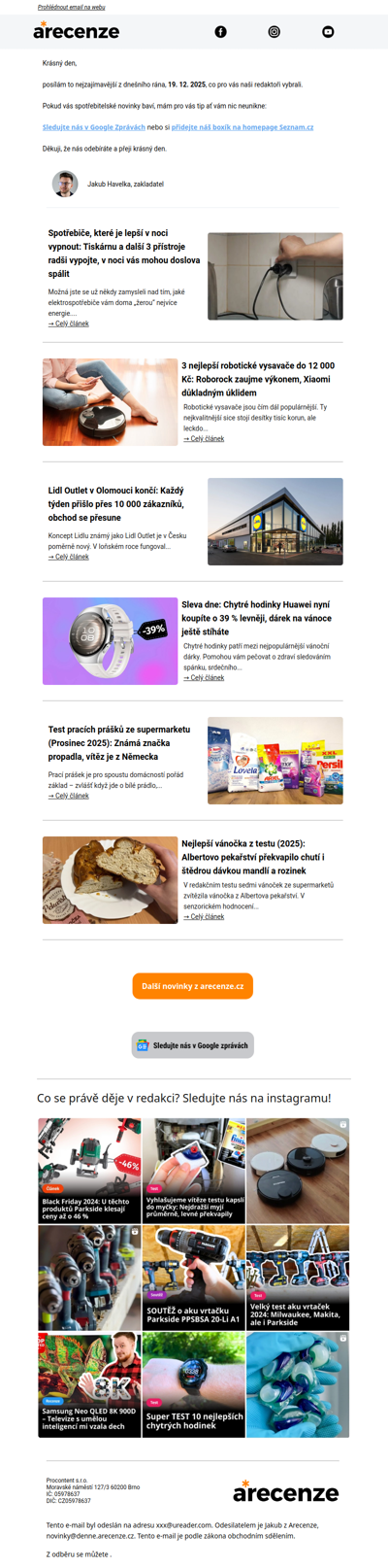 Novinky pro spotřebitele - 19. 12. 2025 - Slevy, testy a další články