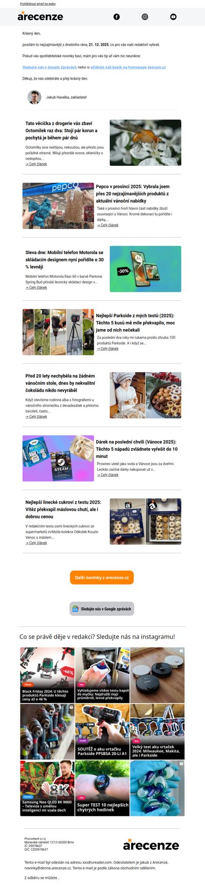 Novinky pro spotřebitele - 21. 12. 2025 - Slevy, testy a další články
