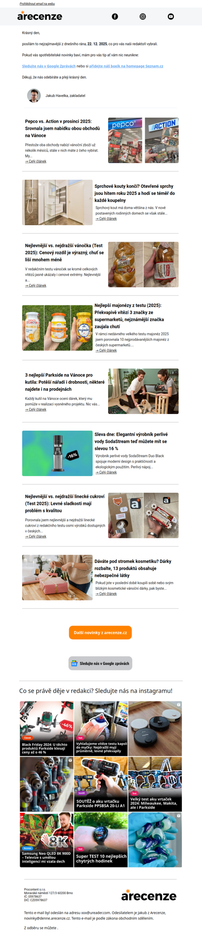 Novinky pro spotřebitele - 22. 12. 2025 - Slevy, testy a další články
