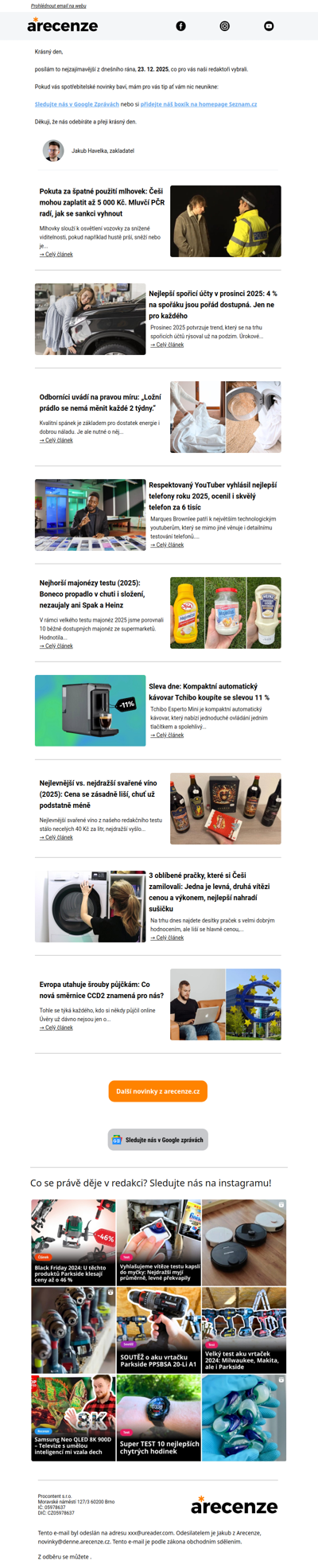 Novinky pro spotřebitele - 23. 12. 2025 - Slevy, testy a další články