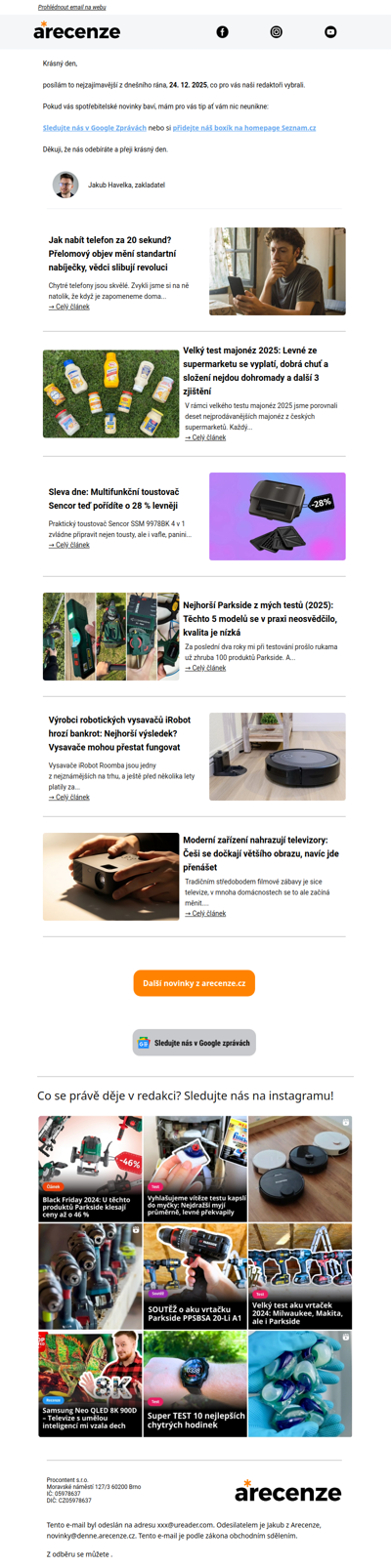 Novinky pro spotřebitele - 24. 12. 2025 - Slevy, testy a další články