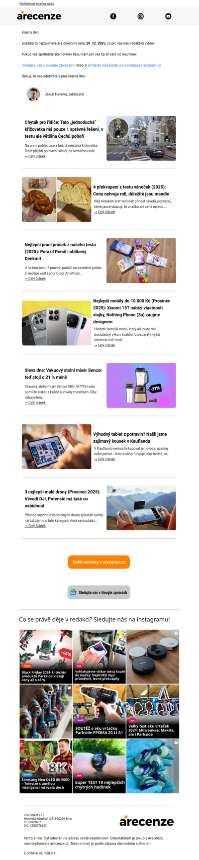 Novinky pro spotřebitele - 29. 12. 2025 - Slevy, testy a další články
