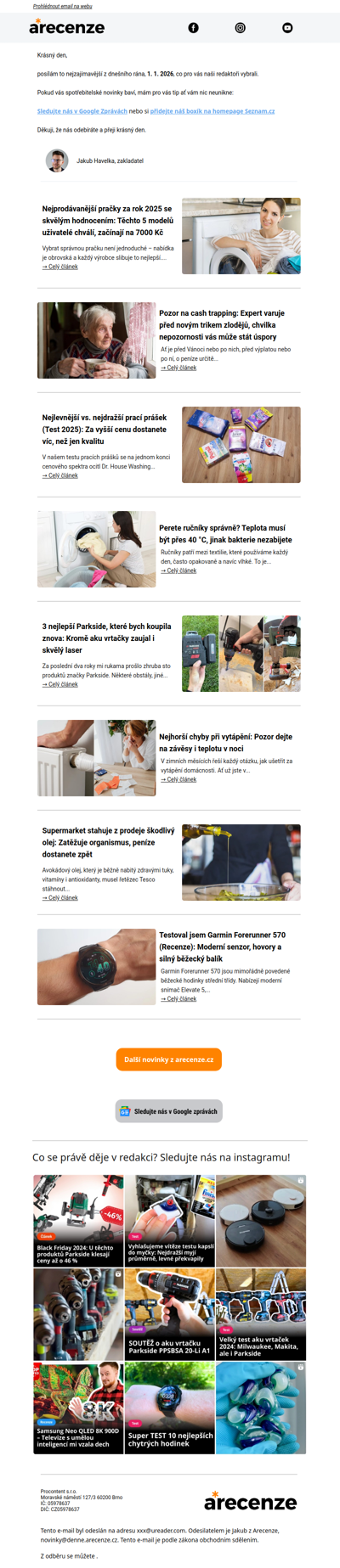 Novinky pro spotřebitele - 1. 1. 2026 - Slevy, testy a další články