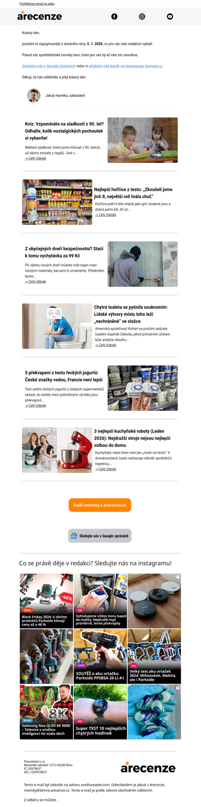 Novinky pro spotřebitele - 5. 1. 2026 - Slevy, testy a další články