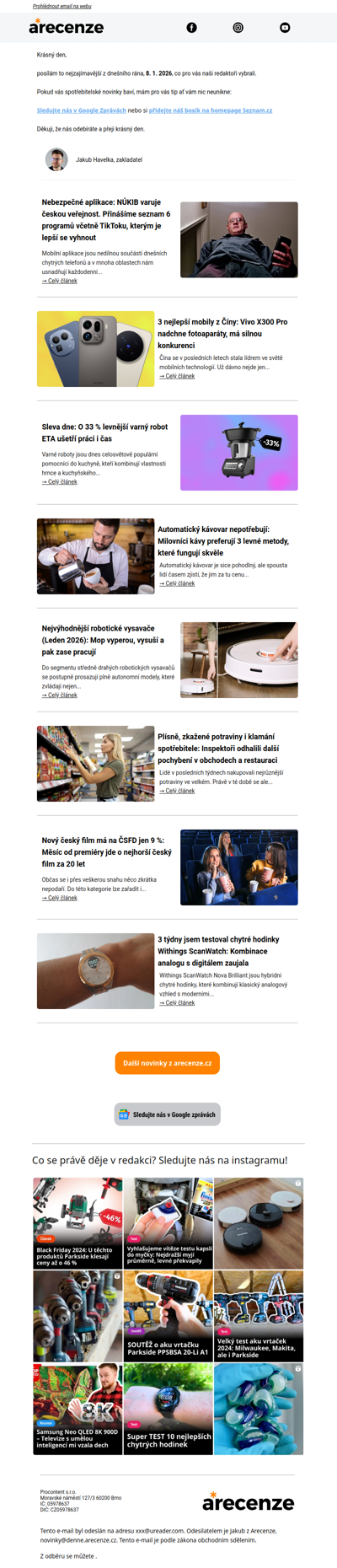 Novinky pro spotřebitele - 8. 1. 2026 - Slevy, testy a další články