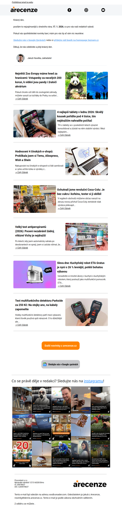 Novinky pro spotřebitele - 17. 1. 2026 - Slevy, testy a další články