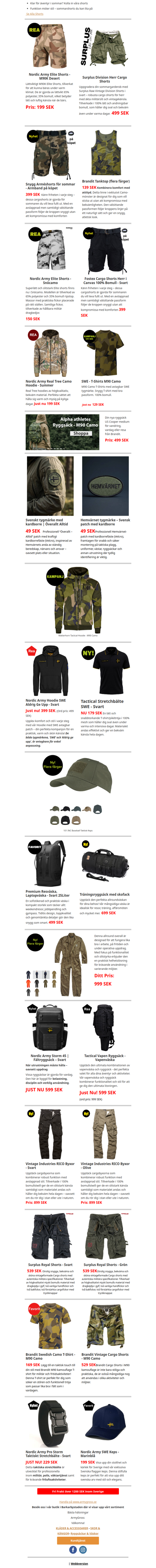 Rea M90K Öken Shorts Endast 199 SEK  - Army Gross🤗