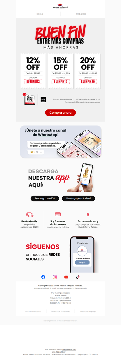 BUEN FIN: 12%, 15% y hasta 20% OFF. 🌟 ¿Cuál perfumes comprarás?