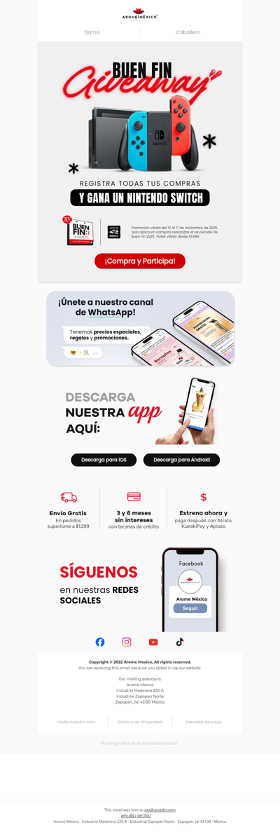 🛍️BUEN FIN: Tus compras te harán ganar un Nintendo Switch 🎮