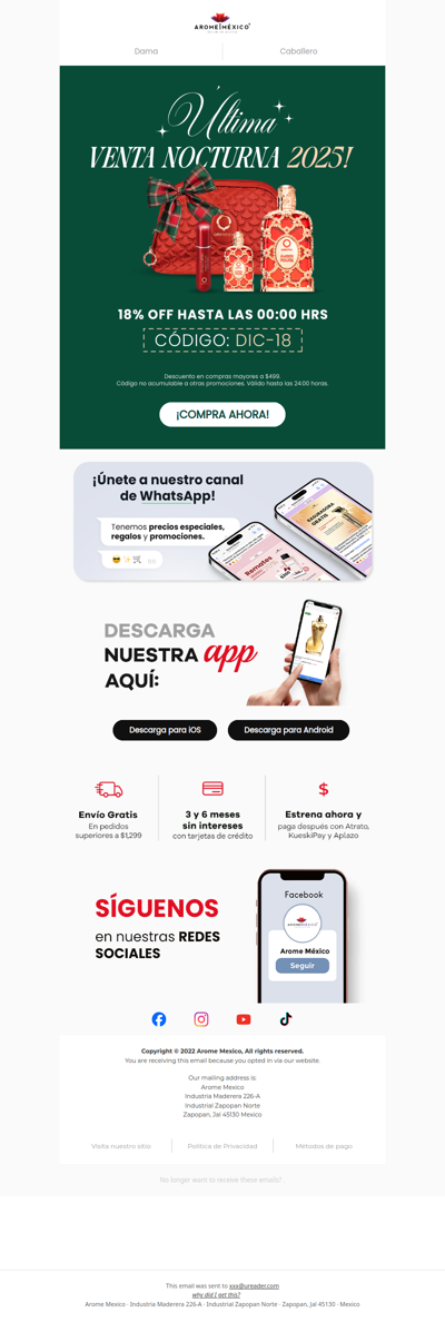 🌙¡Última Venta Nocturna 2025! 🌟18%OFF en toda la tienda.