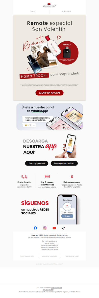 REMATE de perfumes para este San Valentin. 💝💝 ¡Hasta 70% OFF!