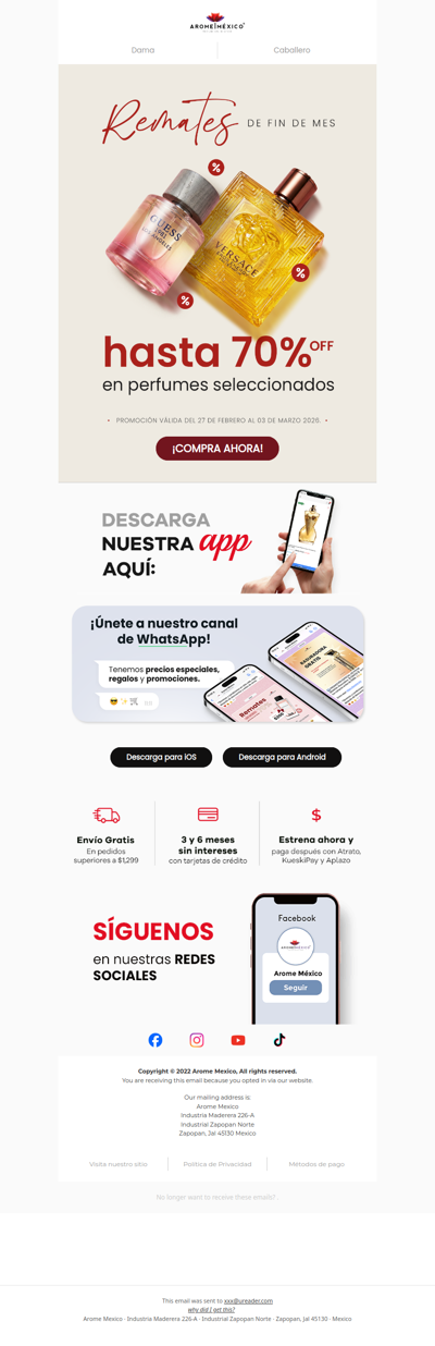 ¡Remates de fin de mes! 🤩💫 Hasta 70% OFF