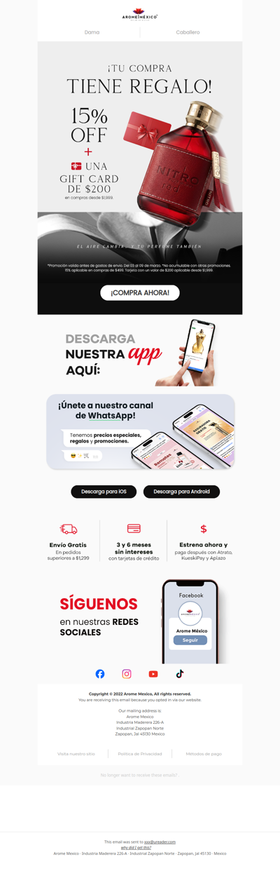 💥 Tu compra en AROME tiene un gran regalo: GIFT CARD 💳