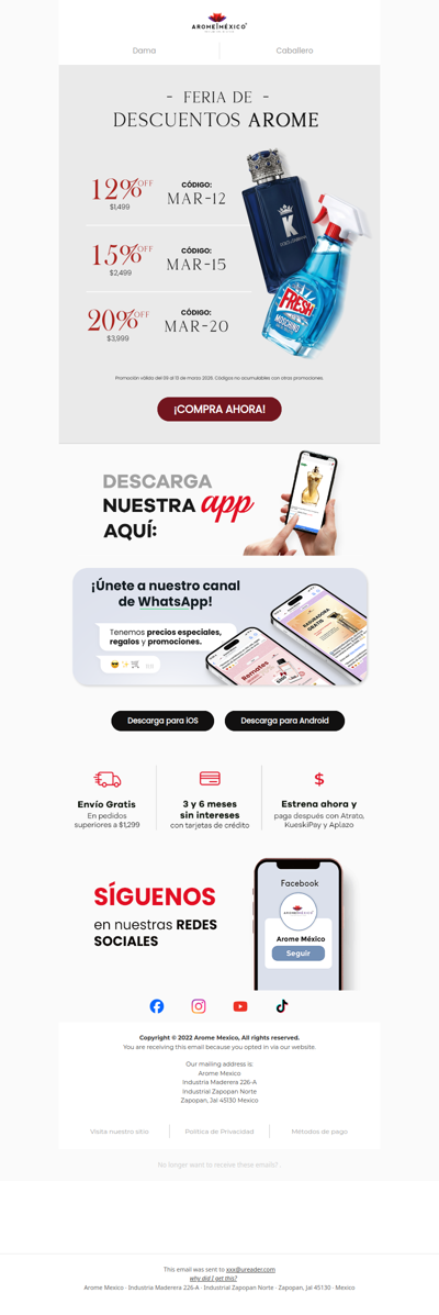 🎉 La Feria de descuentos AROME está aquí 💫 Hasta 20%OFF