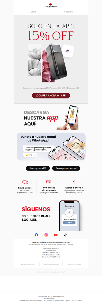¿Tienes la app? 🤩 ¡Hay 15% OFF exclusivo!