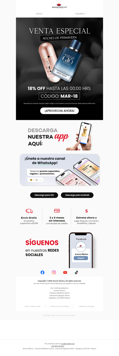 🌙 Venta: Noches de primavera: 18%OFF ¡en TODO!