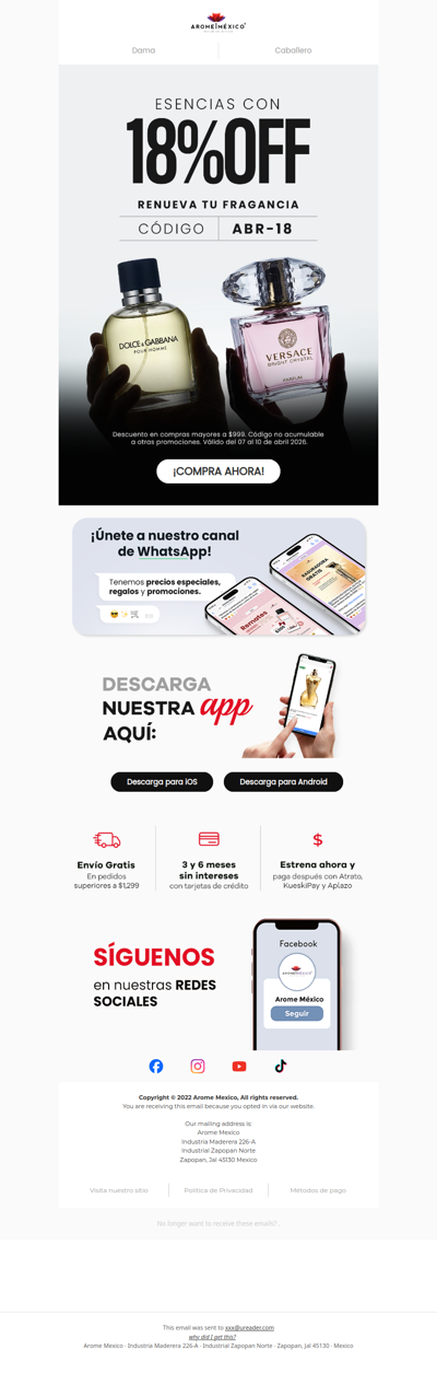 ¿A qué quieres oler esta temporada? Te regalamos un 18% OFF 👀