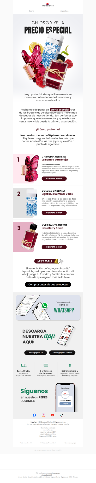 CH, D&G y YSL a precio especial 🤩🛍️ (Solo quedan unos cuantos) 🛒