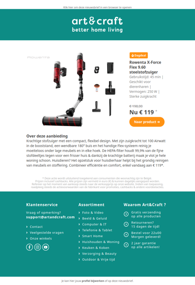 DAGDEAL: Rowenta X-Force Flex 9.60 steelstofzuiger 🔥