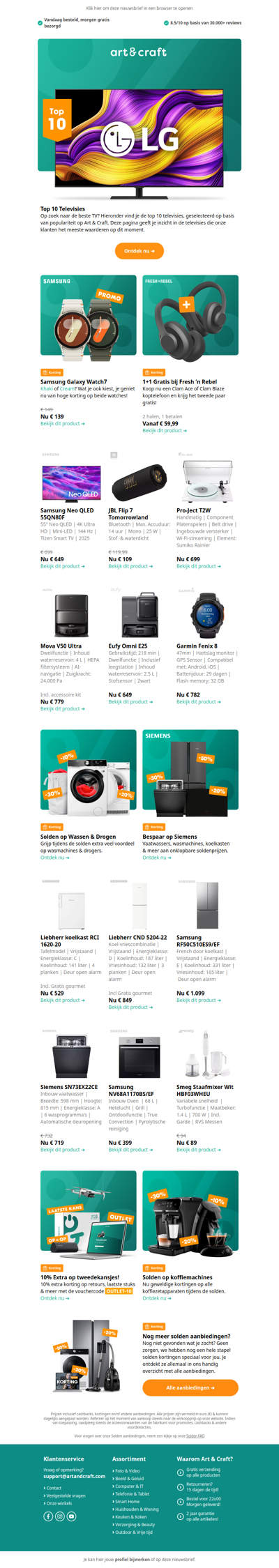 Top 10 televisies, gratis koptelefoons & nog meer solden aanbiedingen 🔥
