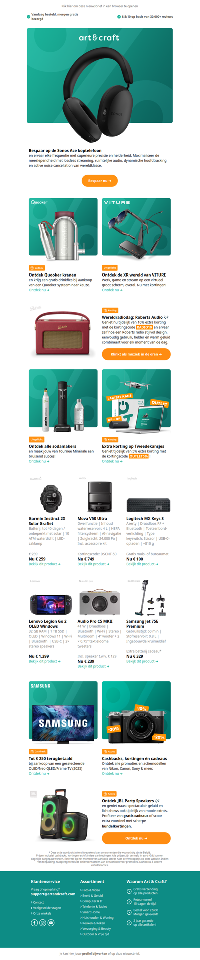 Hoge korting op Sonos, tot € 250 korting op Samsung TV's & gratis cadeaus 🔥