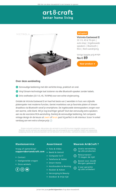 DAGDEAL: Victrola All-in-One Platenspeler 🔥