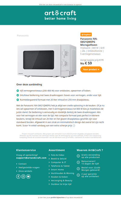 DAGDEAL: Panasonic Microgolfoven 🔥