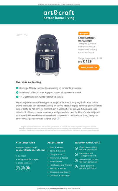 DAGDEAL: SMEG Filterkoffiezetapparaat ☕