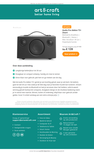 DAGDEAL: Audio Pro Addon T3+ speaker 🔥